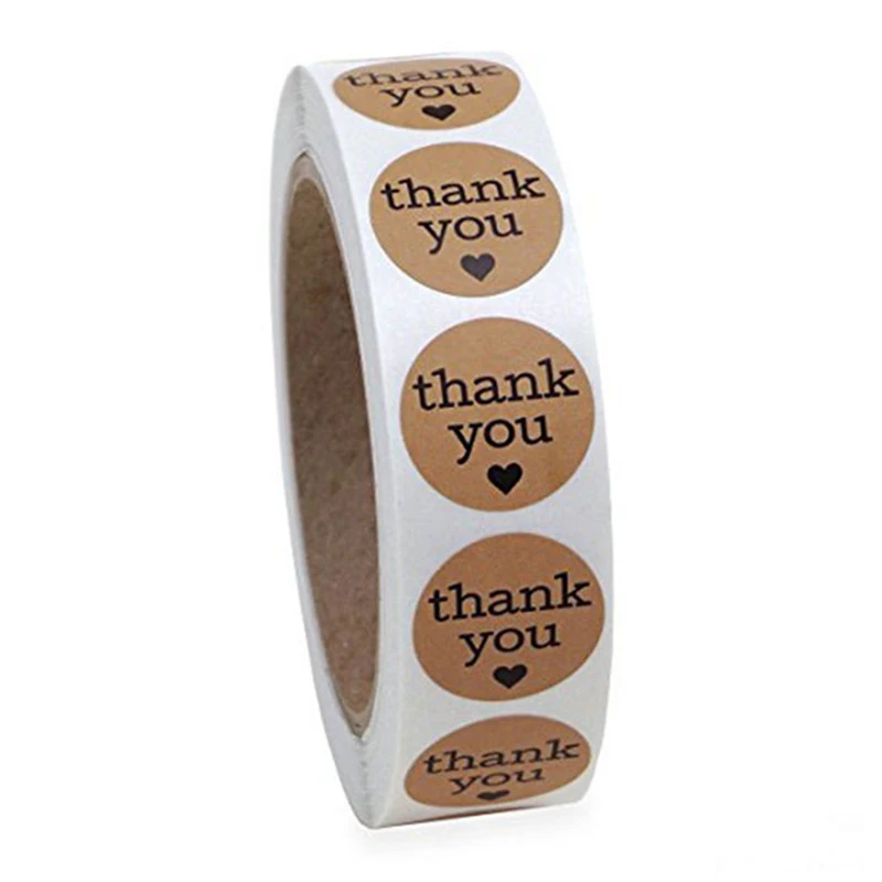 

3cm Box Wedding Thank You Card Gifts Stickers Crafts Baking Kraft paper Anniversary 500pcs Sticker Accessories