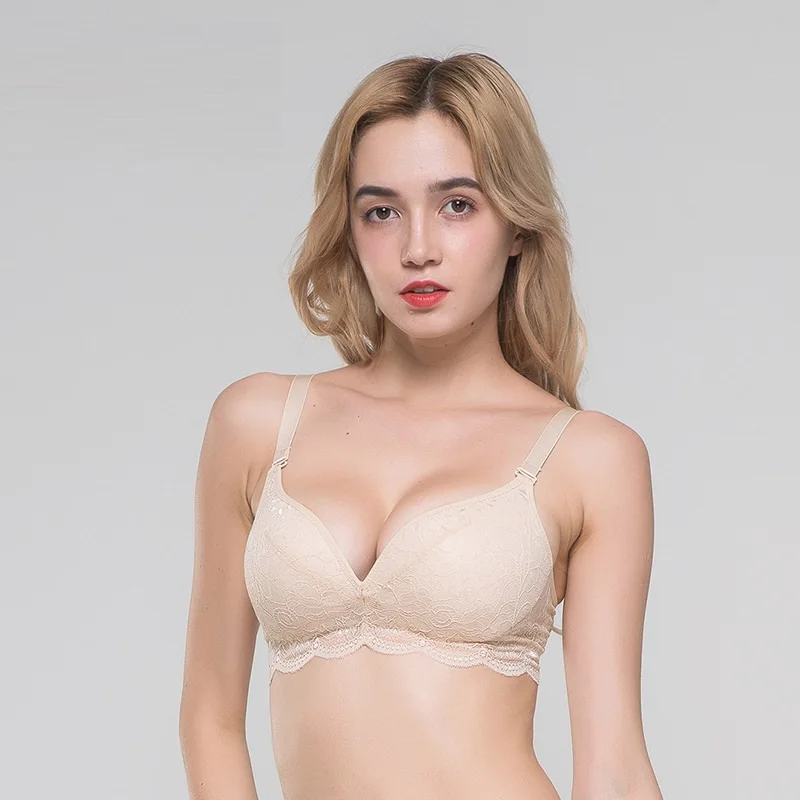  Natural Silk Wire Free Sexy Bra Comfort Soft Exterior Lace Design Underwear Women Thin Breathable C