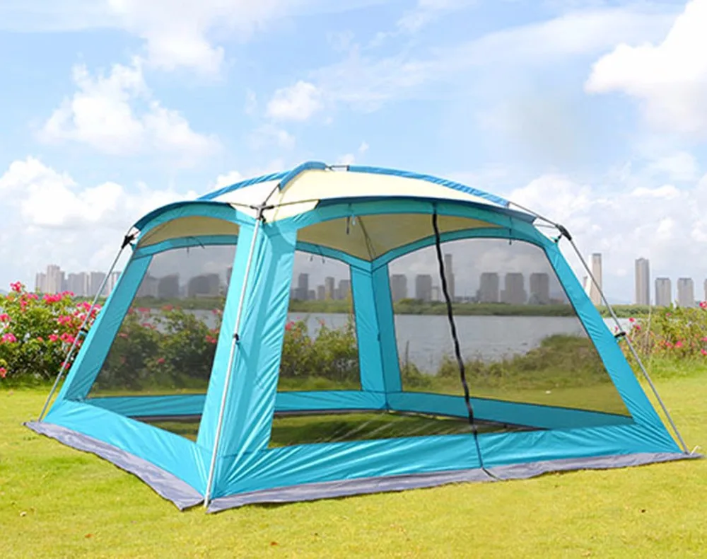 

Ultralarge 5-8 person use 365*365*220CM sun shelter large gazebo camping party family garden tent