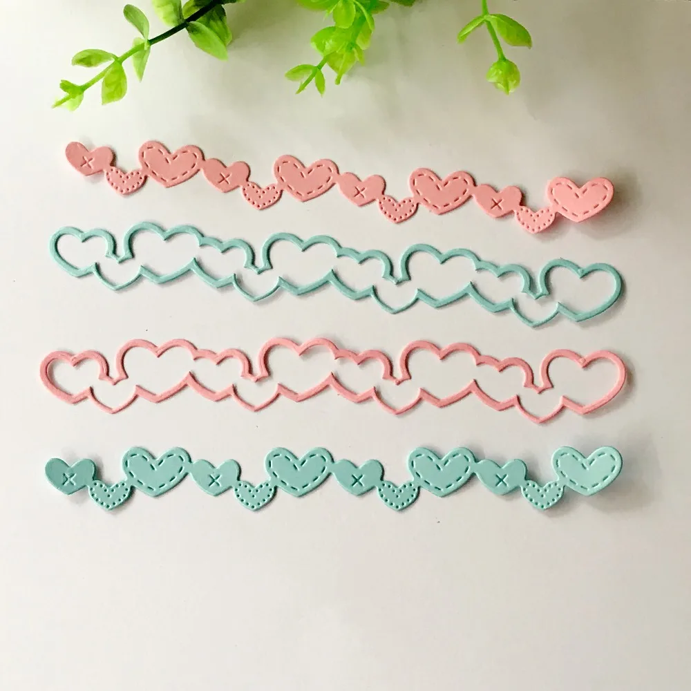 

Heart Rectangular Ruler Metal Cutting Dies for Scrapbooking DIY Album Embossing Folder Paper Cards Maker Template Decor Stencils
