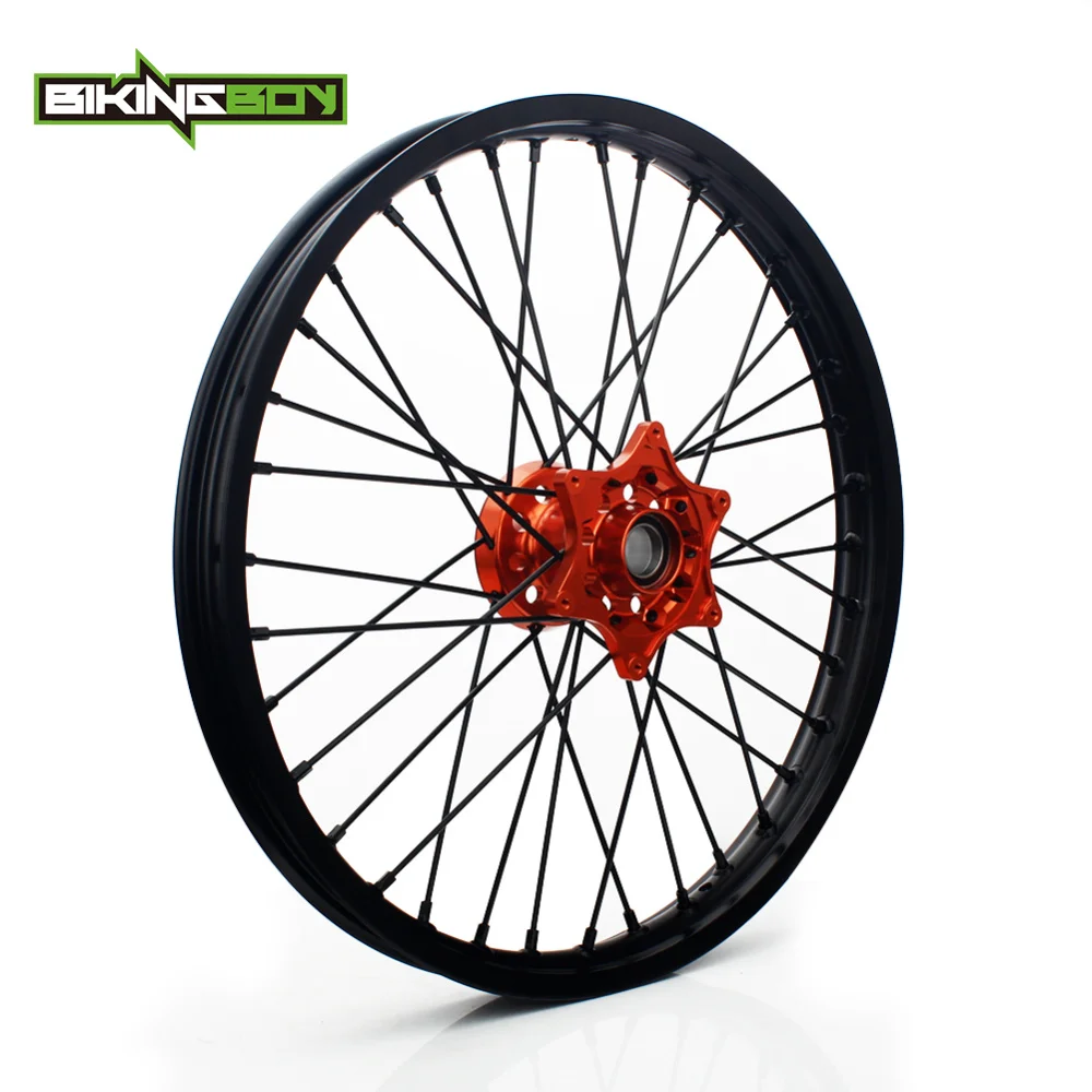 BIKINGBOY 2" 18" для KTM колеса комплект оранжевый концентратор обода SX SXF 125-530 150 200 300 350 450 500 03 04 05 06 07 08 09 10 11 12 13 14