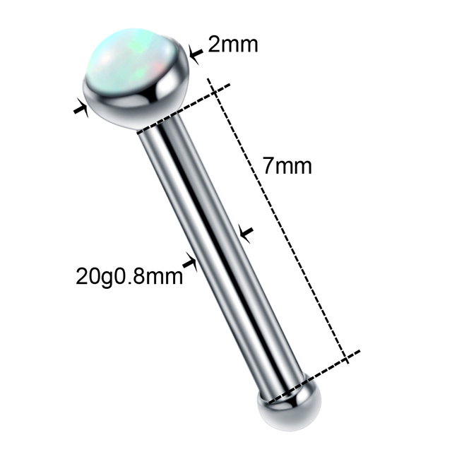 Opal Nose Septum Daith Tragus Cartliage Piercing Orelha Helix Lip Labret Ring Opal CBR Piercing Nose Screw Stud Ring Jewelry