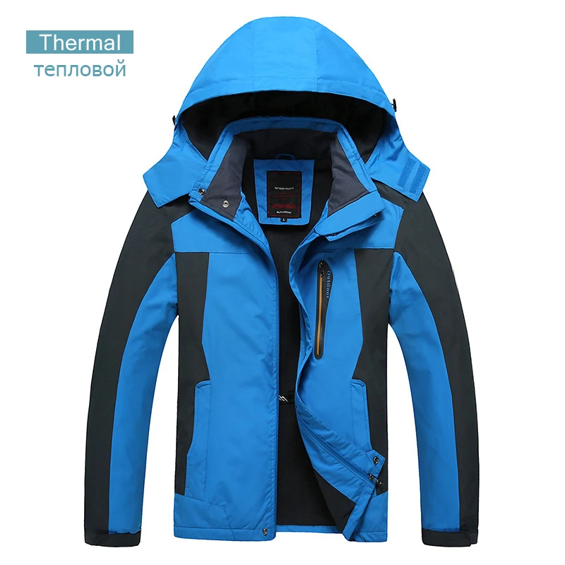 8XL plus size Male thermal outdoor jackets windbreaker waterproof