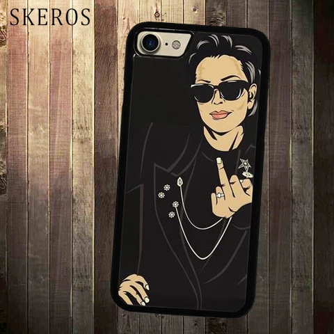 SKEROS Kris Jenner Middle Finger cover cell phone case for iphone X 4 4s 5 5s 6 6s 7 8 plus A156A |