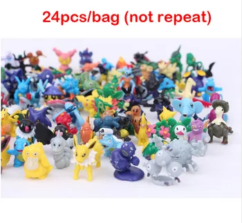 

Clearance 24pcs/lot pokemon figures mini pikachu figure pvc action Japanese Pocket Monster gifts toys for children