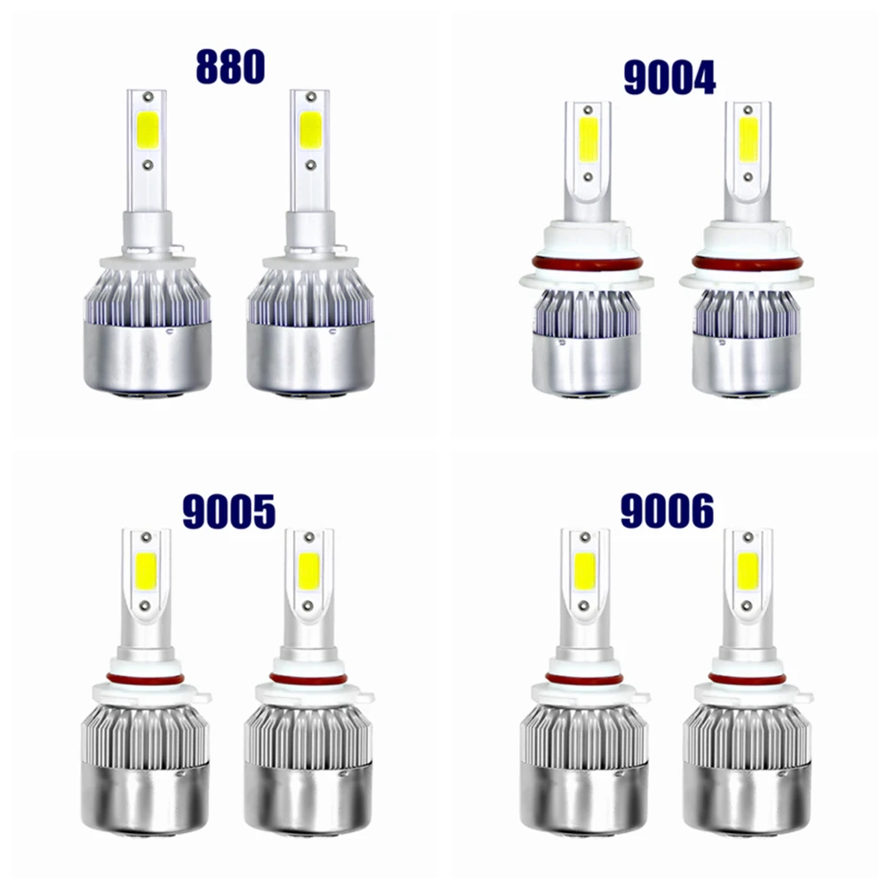 COB Светодиодный фонарь светильник лампочка 6000K H7 9005 9006 H11 12V 880 881 H3 H1 9012 помощи при парковке фары H8 H9 H27 лампа