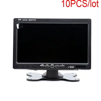

10PCS 7" TFT LCD Car Rearview Monitor, Remote Control, 2 Channels RCA Video Inputs - 12-24V 800*480HD Screen w/ Sunshade 10pcs