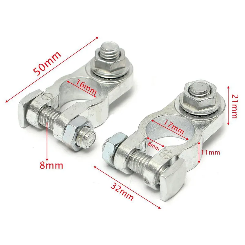 2 шт. автомобильный коннектор аккумуляторов, цинковый сплав, положительный отрицательный аккумулятор, Клеммный Зажим, соединитель для автомобильной лодки