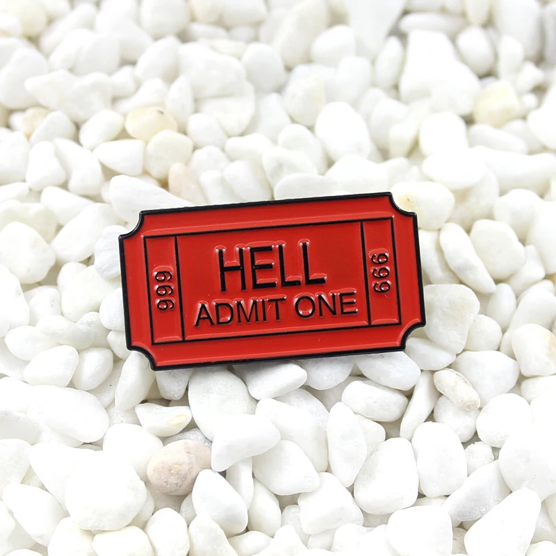 Эмалированная брошь red билетов HELL adlide ONE 666 оригинальный креативный значок