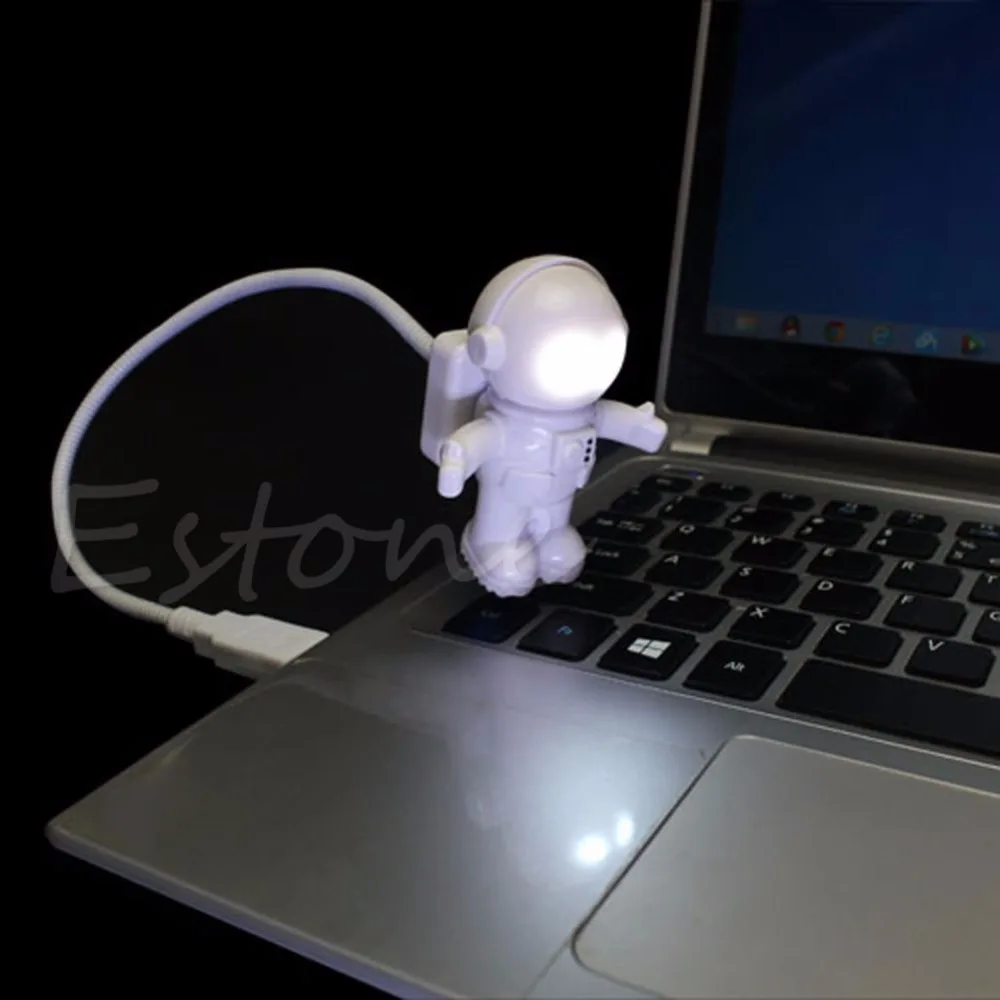 

1PC Fantasy Astronaut USB Powered Mini LED White Night Light Bulb for Laptop PC Reading Gift Lights