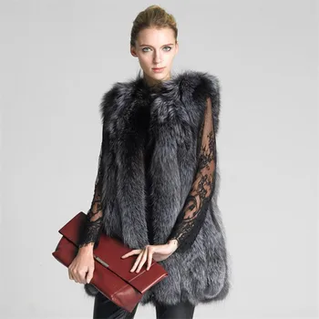 

New style fashion Faux fur Vest coat Warm holiday sexy club celebrity vintage2019women hot sale Long fox fur coats wholesale 6XL