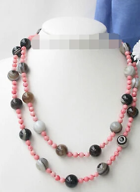 

FREE SHIPPING>@@> 1139 natural pink coral agate beads Necklace