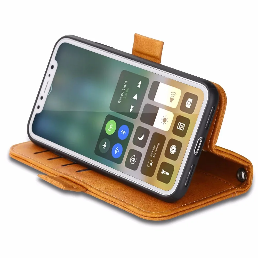 Qushar Бизнес ТПУ задняя крышка для iPhone X Капа Para Роскошный кожаный флип чехол iphonex