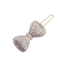 Заколки для волос для Для женщин Глянцевая полный алмазов классические заколка в виде бантика сплав шипованных зажим для волос женский аксессуар для волос клип G0508