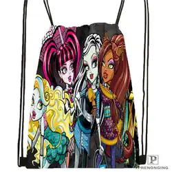 Custom youloveit_ru_monster_high походная сумка на шнурке милый рюкзак дети ранец (черный Назад) 31x40 см #180611-01-42