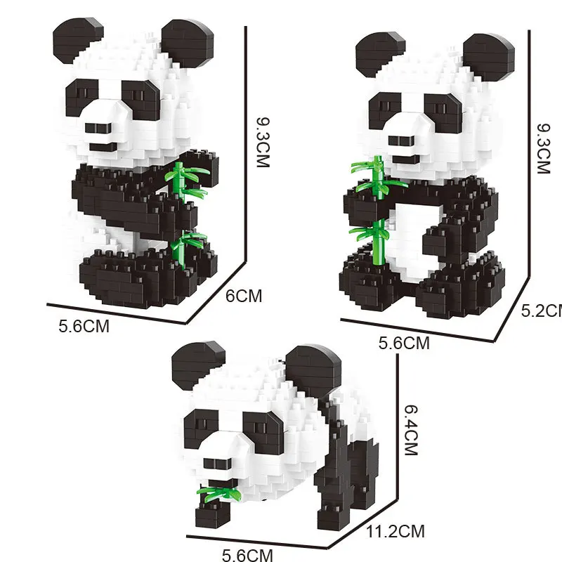 Balody Cartoon Panda Animal 3-in-1 Bamboo 3D Model DIY Diamond building blocks educational assembly cartoon bricks 18087