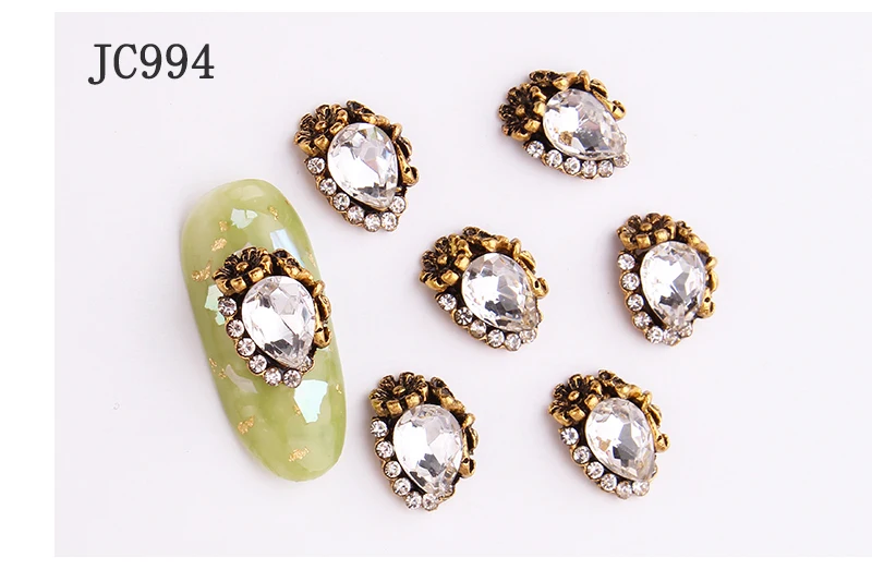 100 шт 3D металлические стразы украшения для ногтей/блестящий кристалл дизайнерский Шарм Дизайн ногтей/ювелирные изделия, украшения для ногтей, 20 стилей