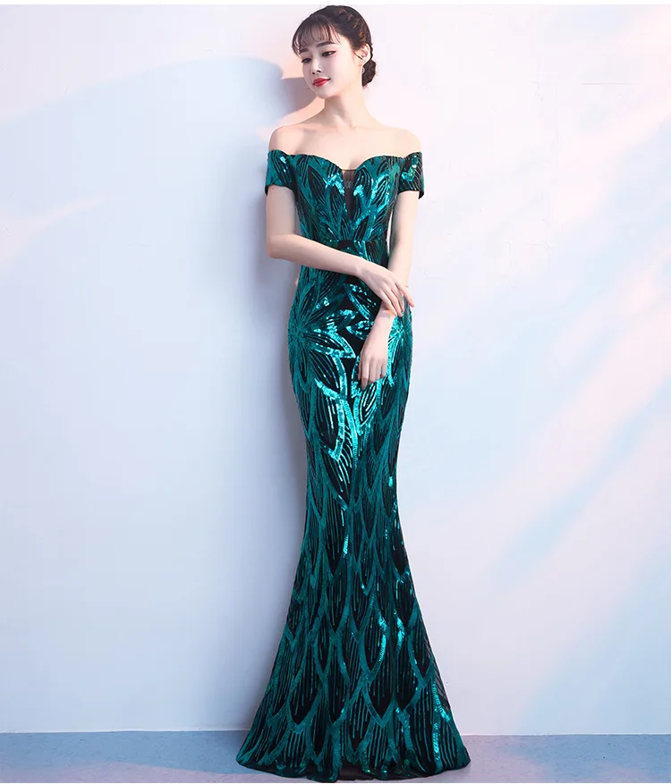 Sexy Halter Long Mermaid Dress Women Retro Sequins Strapless Party Maxi Dresses Solid Slim Fit Fishtail Dress Vestidos (5)
