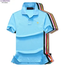 Высокое качество летние мужские с коротким рукавом маленькие лошади брендовые рубашки поло повседневные мужские хлопковые рубашки поло с отложным воротником облегающие S-2XL