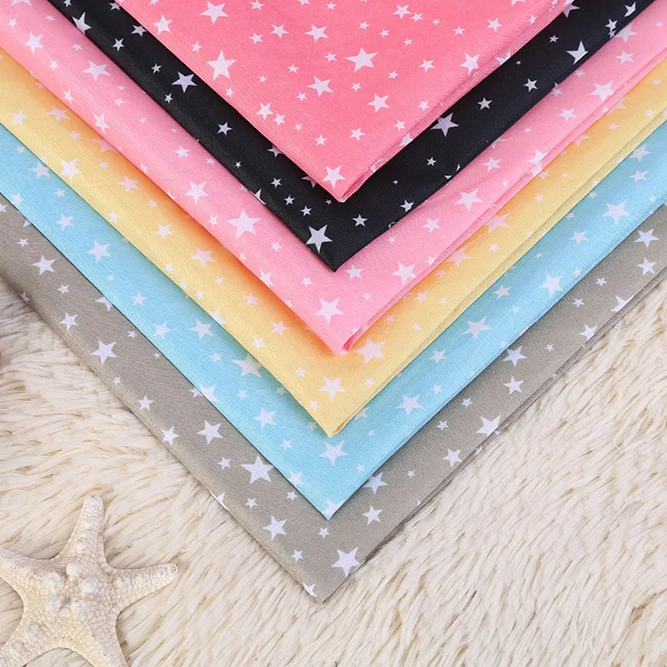 

50*147CM patchwork printed star 100 percent polyester fabric for Tissue Kids Bedding textile for Sewing Tilda Doll,48268