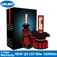 Aslent Mini Size 80W 6000K 16000lm H4 HB2 H7 H8 H9 H11 9005 9006 Anti-Emc for Car LED Headlight Cars Bulbs COB Auto Headlamp 12v