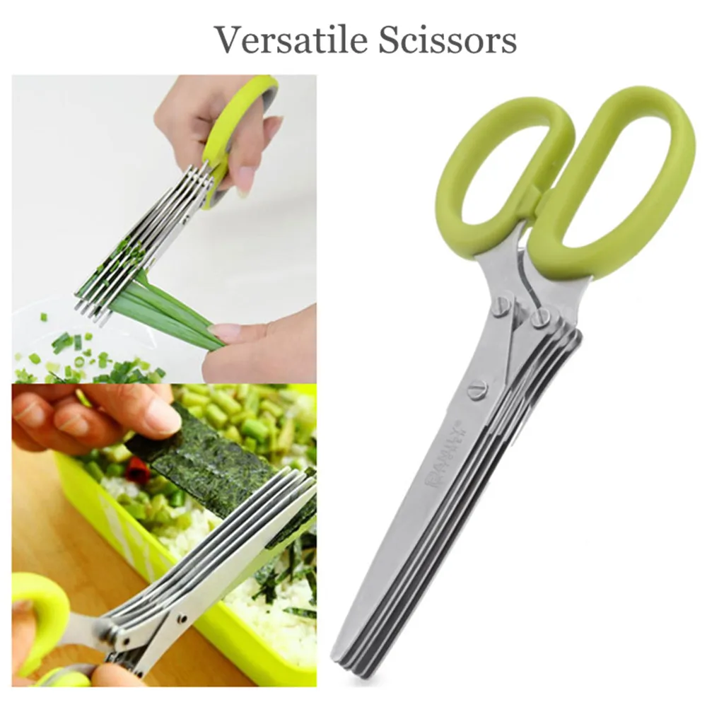 Buy 5 Layers Blade Herb Versatile Scissors Multifunctional Kitchen Knives
