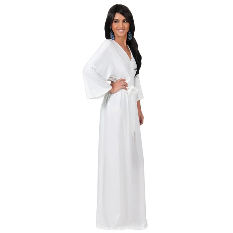 JSMY 2019 New Summer Fashion Women Solid Color Middle East Splicing Large Size Dress Long Dress