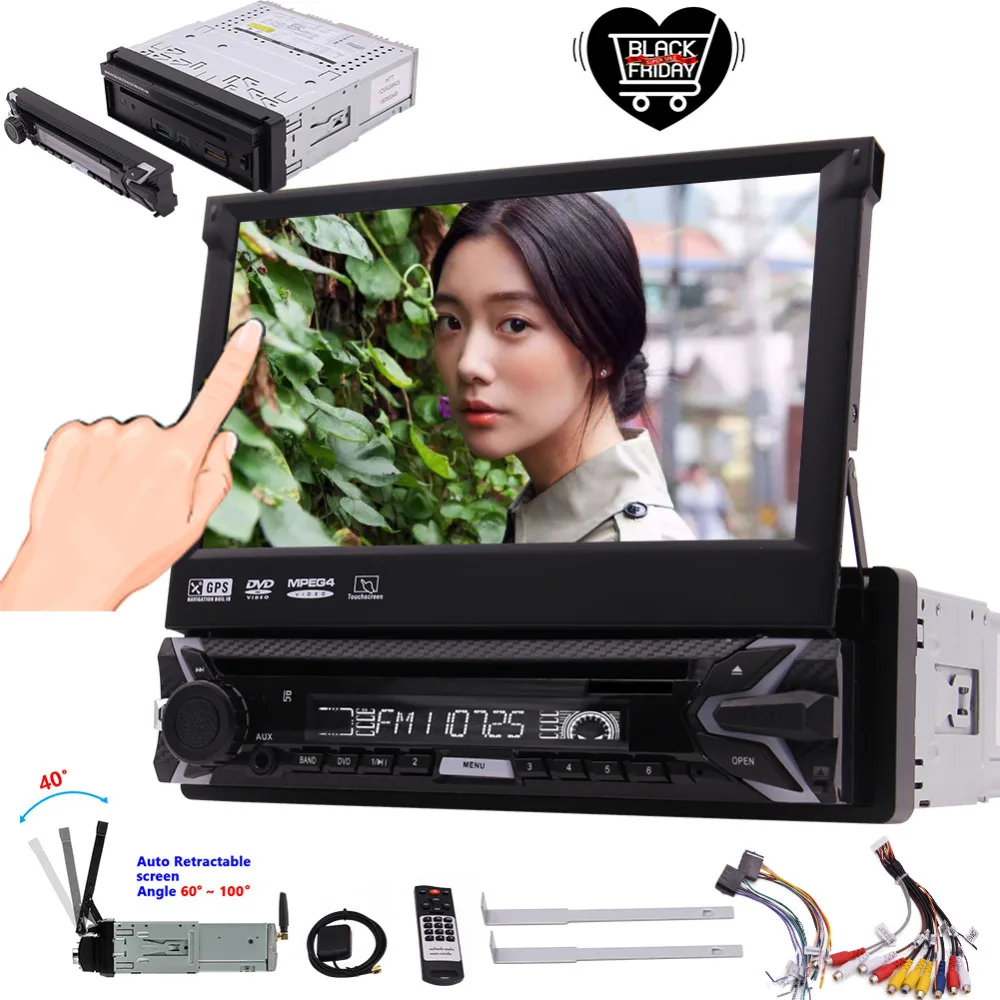 US $190.94 Bluetooth Headunit Support AudioVideo Output Colorful Button Two UIs Rear Camera Single 1 Din Car DVD Player In Dash GPS Navi
