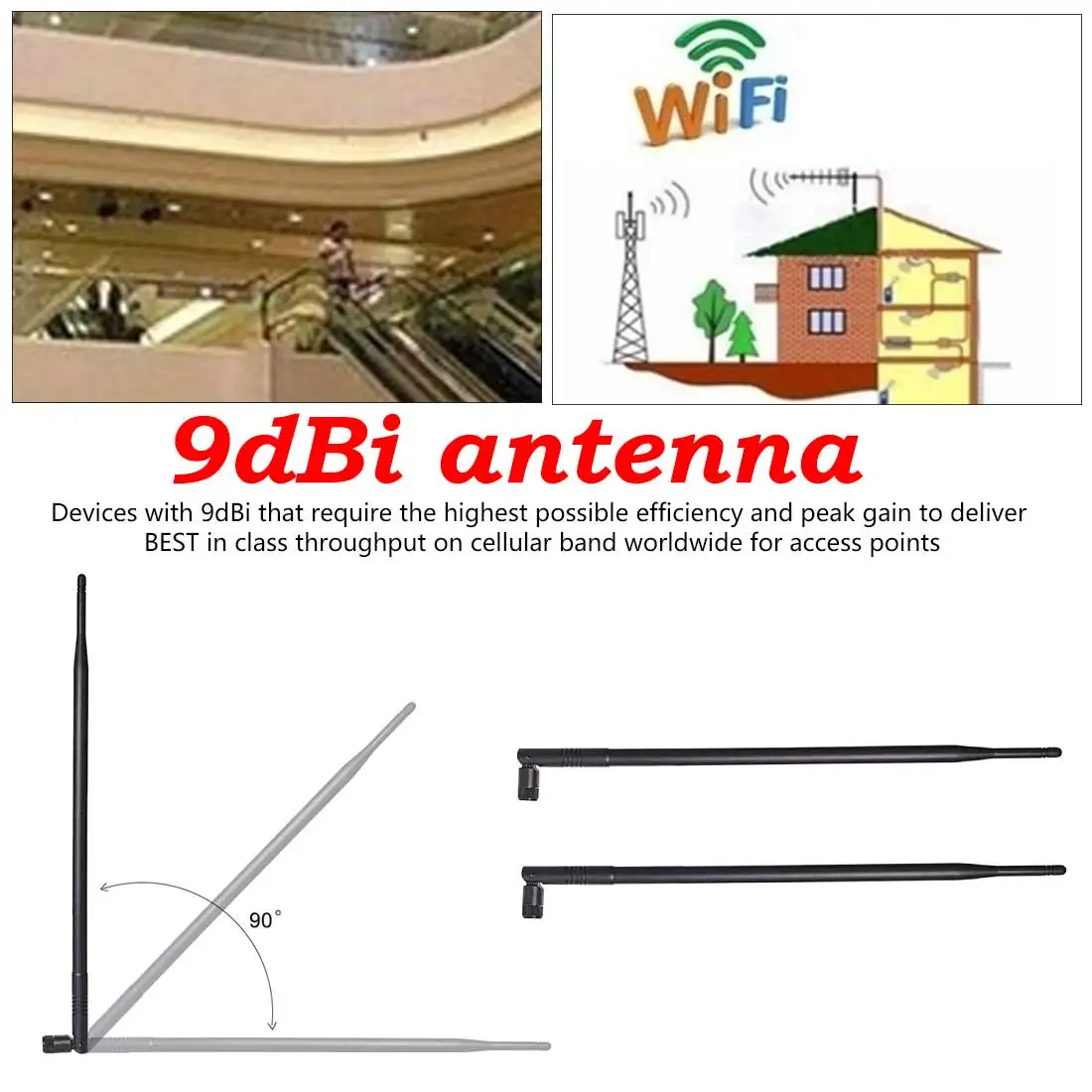 

2.4GHz 9dBi Wireless High Quality Folding Antenna Reverse SMA Connector For Most Wireless Device wifi router booster wireless