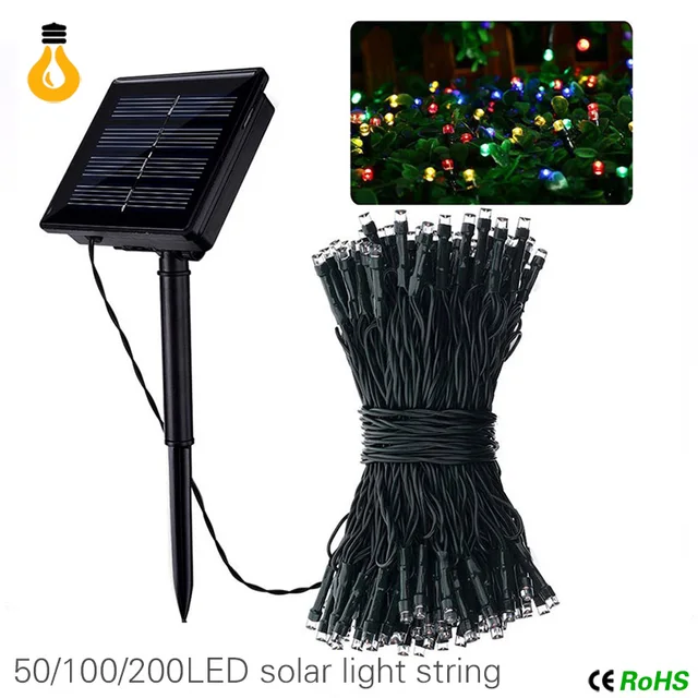 50 100 200 Led Solar Lamps String Fairy Lights Garland Christmas 50 100 200 Led Solar Lamps String Fairy Lights Garland Christmas For