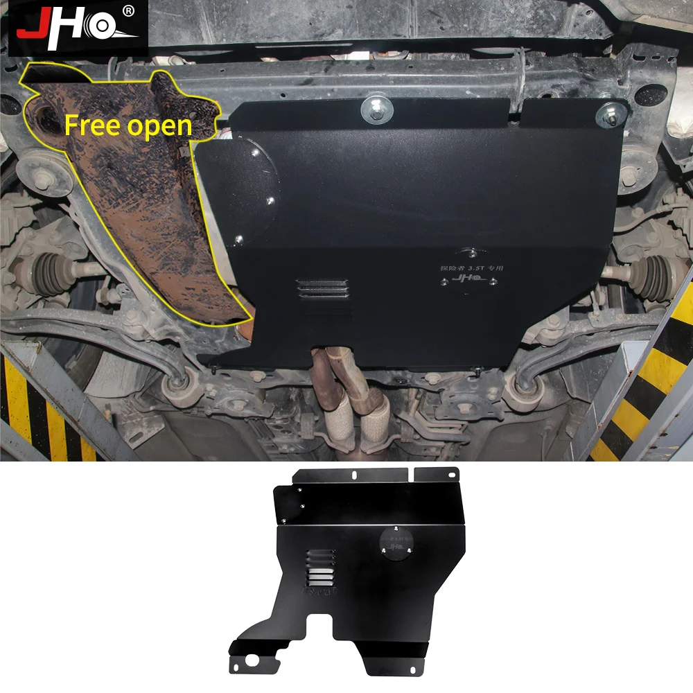 

JHO Under Engine Cover for 2016 2017 2018 Ford Explorer 2.3L/3.5L Turbocharged Car Protector Metal Sump Shield Mud Splash Guard