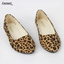 Luzuzi/ г., новые весенние туфли-лодочки женская обувь с леопардовым принтом обувь на плоской подошве для колледжа, большие размеры, CR6525