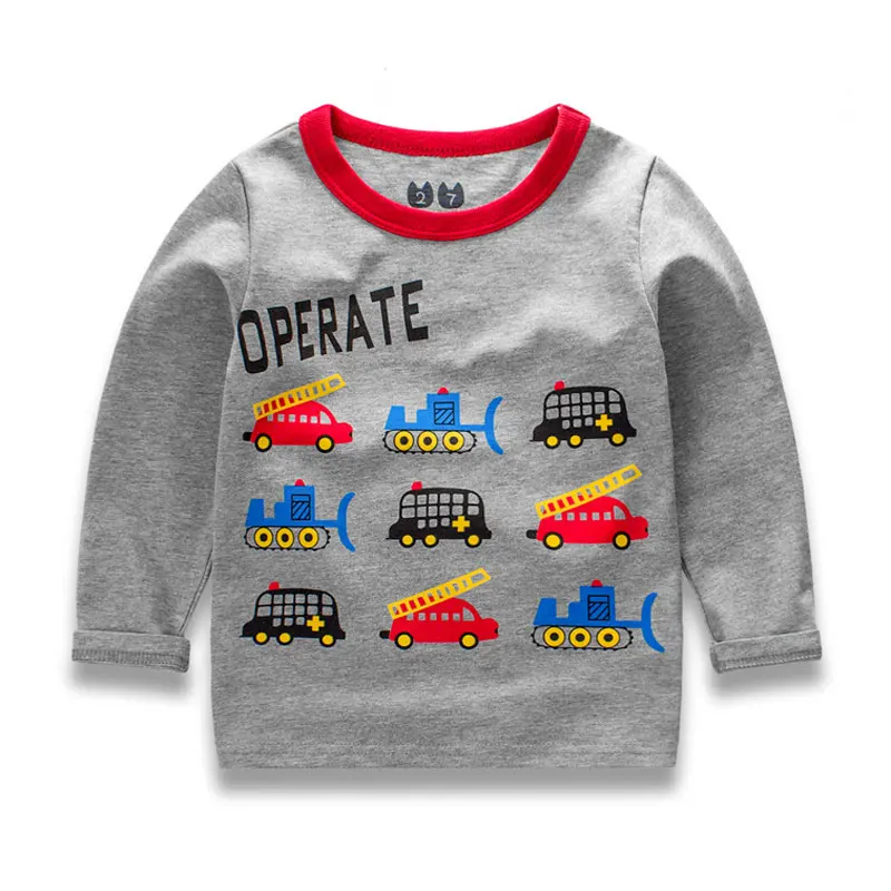 Harga 2018 Anak Musim Gugur Lengan Panjang Atasan Anak Laki laki Pakaian Pesawat Printing Anak Kemeja untuk Anak Laki laki Bayi Laki laki T shirt