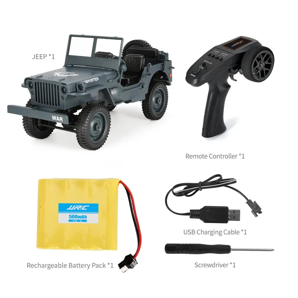 

JJR/C Q65 1:10 RC 2.4G Convertible Remote Control Light Jeep Four-wheel Drive Off-road Military Truck Climbing Car Model Toys