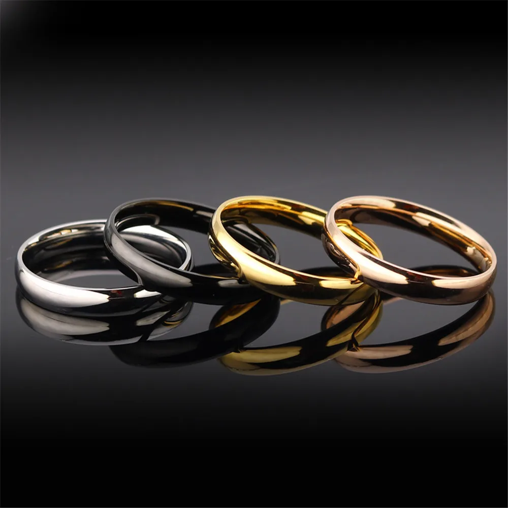 

Black stainless steel ring for women jewellery couple love rose gold men wedding ring stainless steel jewelry silver accessories