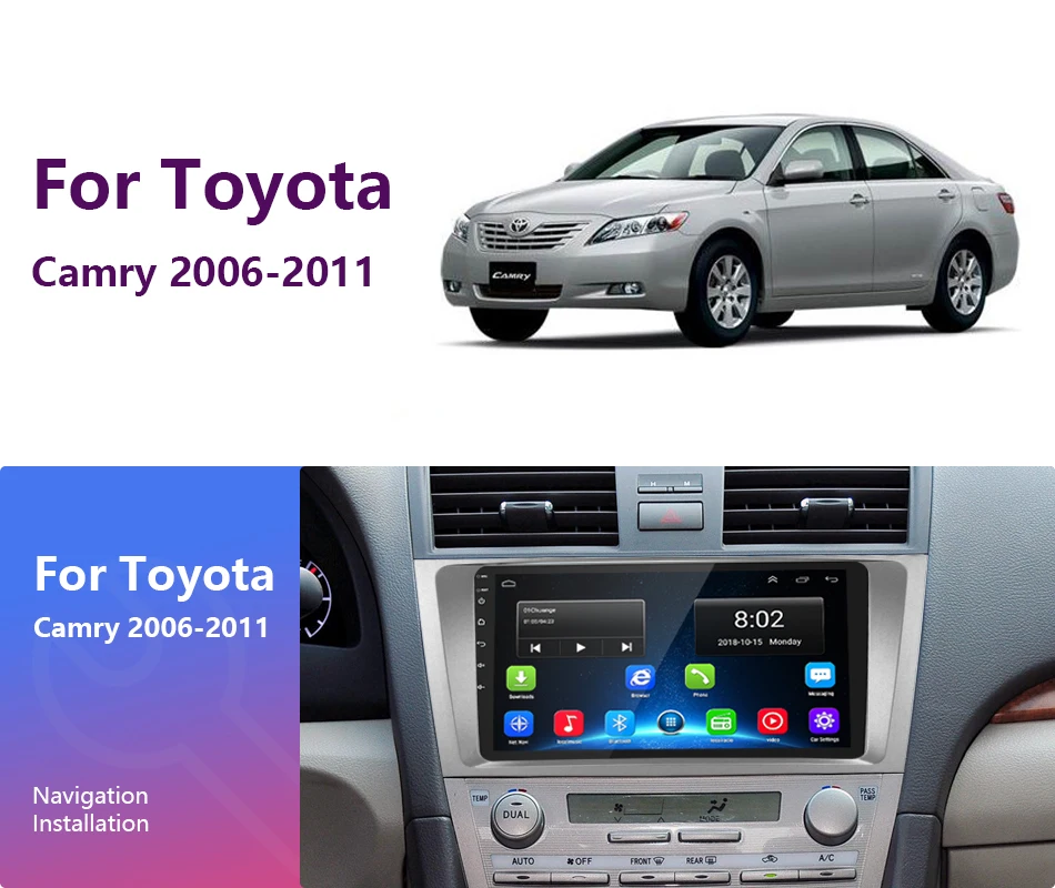 Jansite R9 " RDS Автомагнитола для Toyota Camry 2006-2011 Wifi Android 8,1 плеер сенсорный экран мультимедийные видеоплееры с рамкой