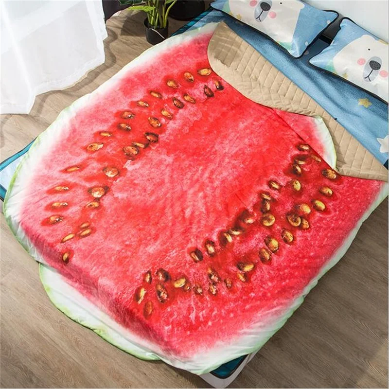 

Vegetable and Fruit Apple Watermelon Irregular Summer Quilt Polyester Air Condition Throw Blanket for Bed/Sofa Home Decor