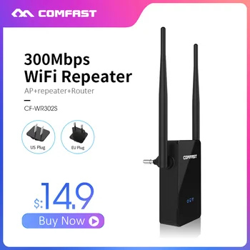 

COMFAST 300Mbps WIFI Extender Repeater 2.4G Wireless Wi fi Mini WI-FI Repeater Signal Amplifier Roteador Router EU US CF-WR302S