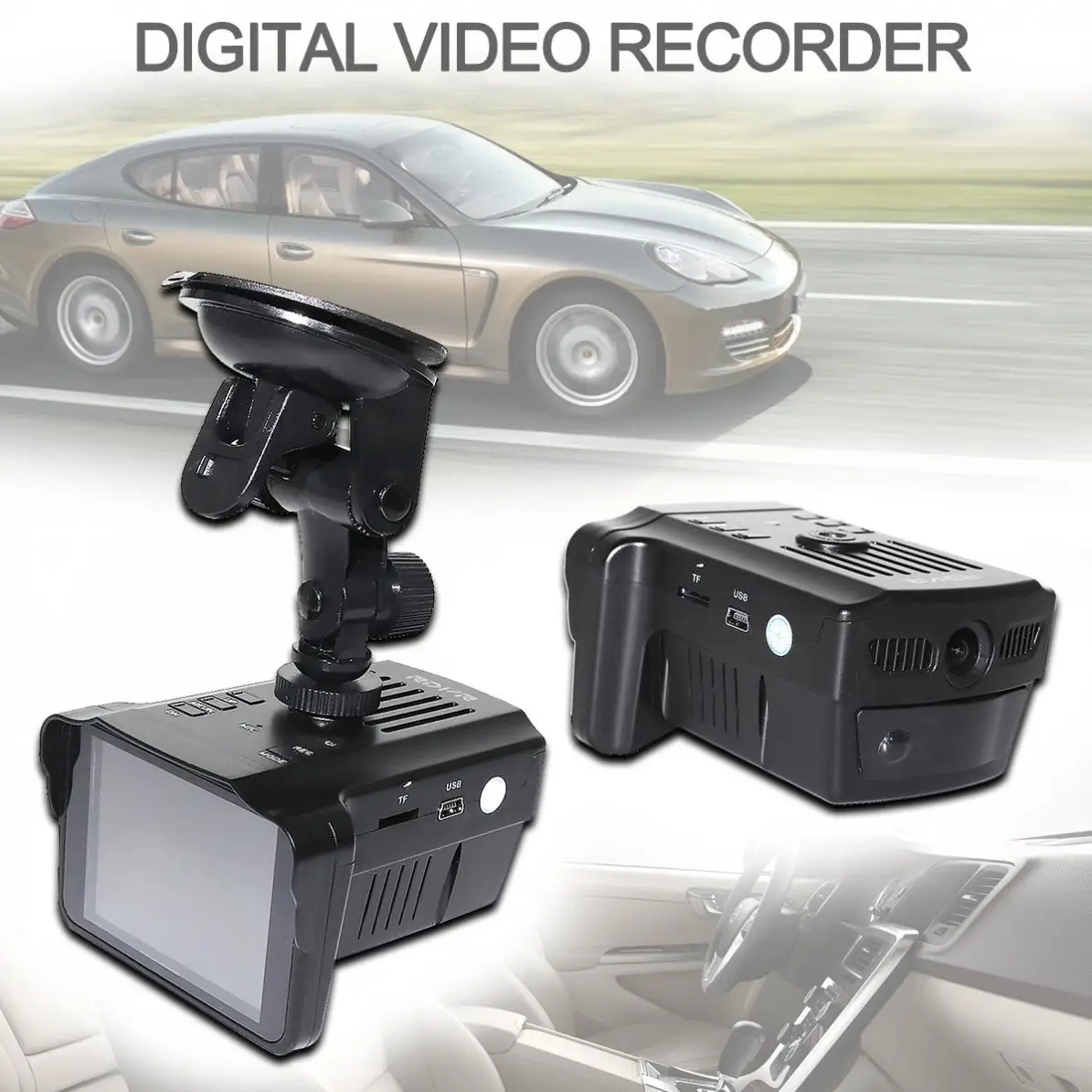 2018 2 в 1 Автомобильный радар детектор DVR камера рекордер G датчик объектив 140