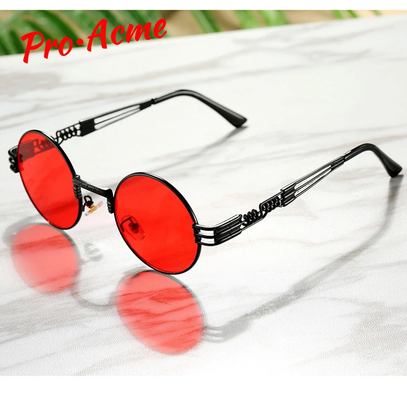 

Pro Acme High Quality Punk Vintage Sunglasses Women Round Sunglass Steampunk Coating Glasses Retro Lentes UV400 CC1041