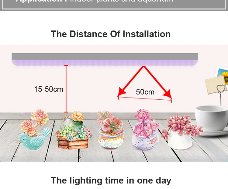 Полный спектр+ розовый растет свет 12 Вт 54 см растения лампы использоваться для Орхидея суккулент посева и другие овощи или фруктов