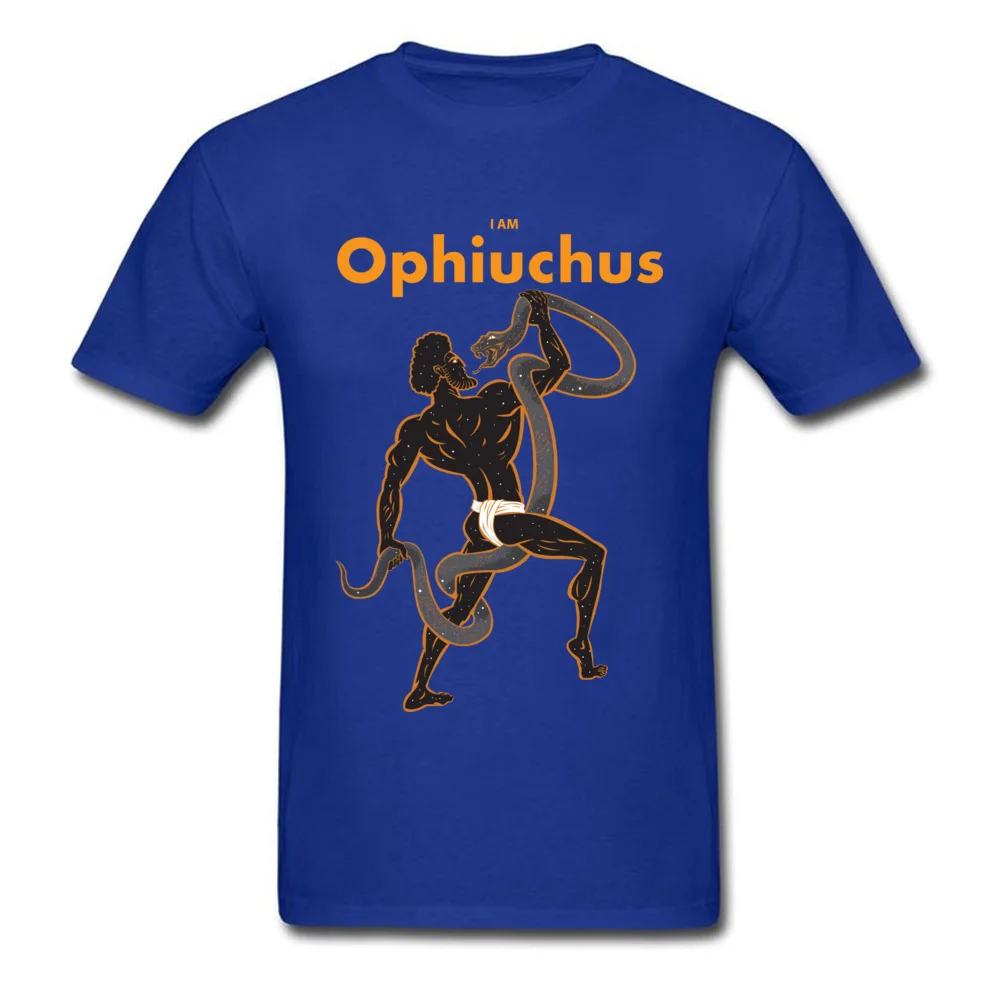 I Am Ophiuchus Summer Fall 100% Cotton Crew Neck T Shirt Short Sleeve Simple Style T-Shirt Dominant Design Tshirts I Am Ophiuchus blue
