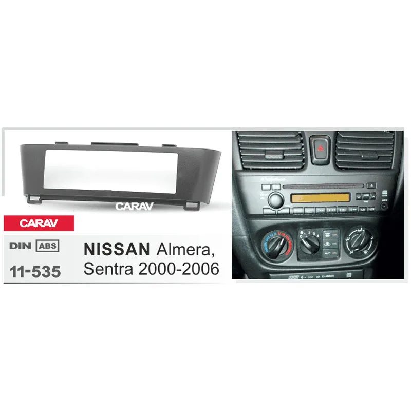 Автомагнитола CARAV 11 535 панель фасции Для NISSAN Almera Sentra 2000 2006 стерео фасция набор для