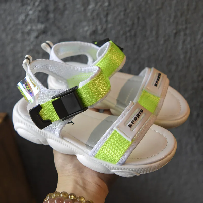

KissMud 2019 Kids Black Soft Casual Sandals Summer Baby Boys Fashion Mesh Sandals New Girls Pink Breathable Beach Shoes