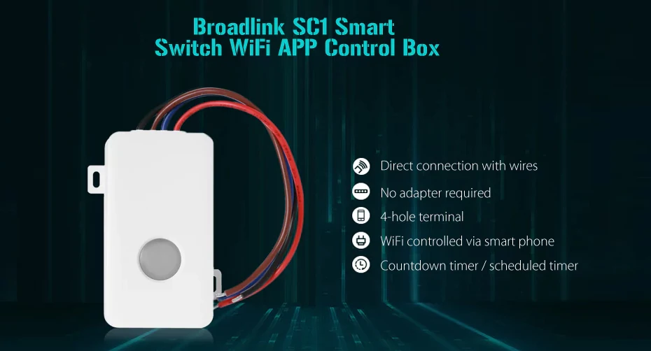 Смарт-коммутатор Broadlink SC1, приложение WiFi, 2,4 ГГц, блок управления, синхронизация, синхронизация, 2500 Вт, Ondersteuning, iOS 7,0/Android