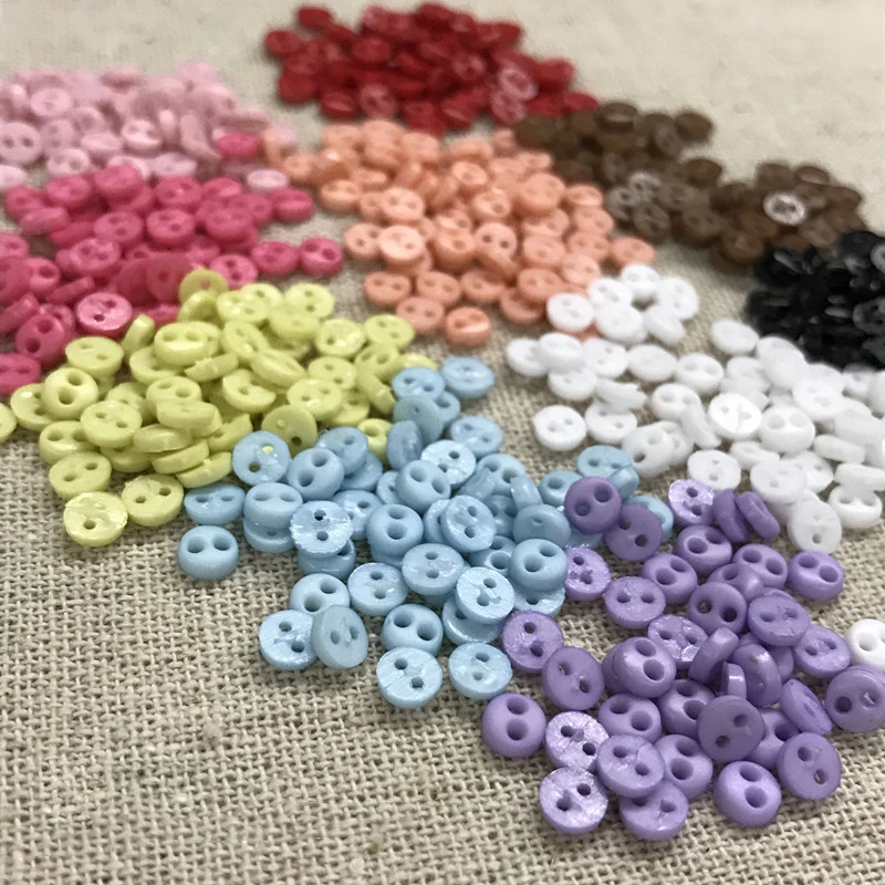 4mm 200pcs/lot Mini Candy Colors DIY Handmade Button Fastener Dolls