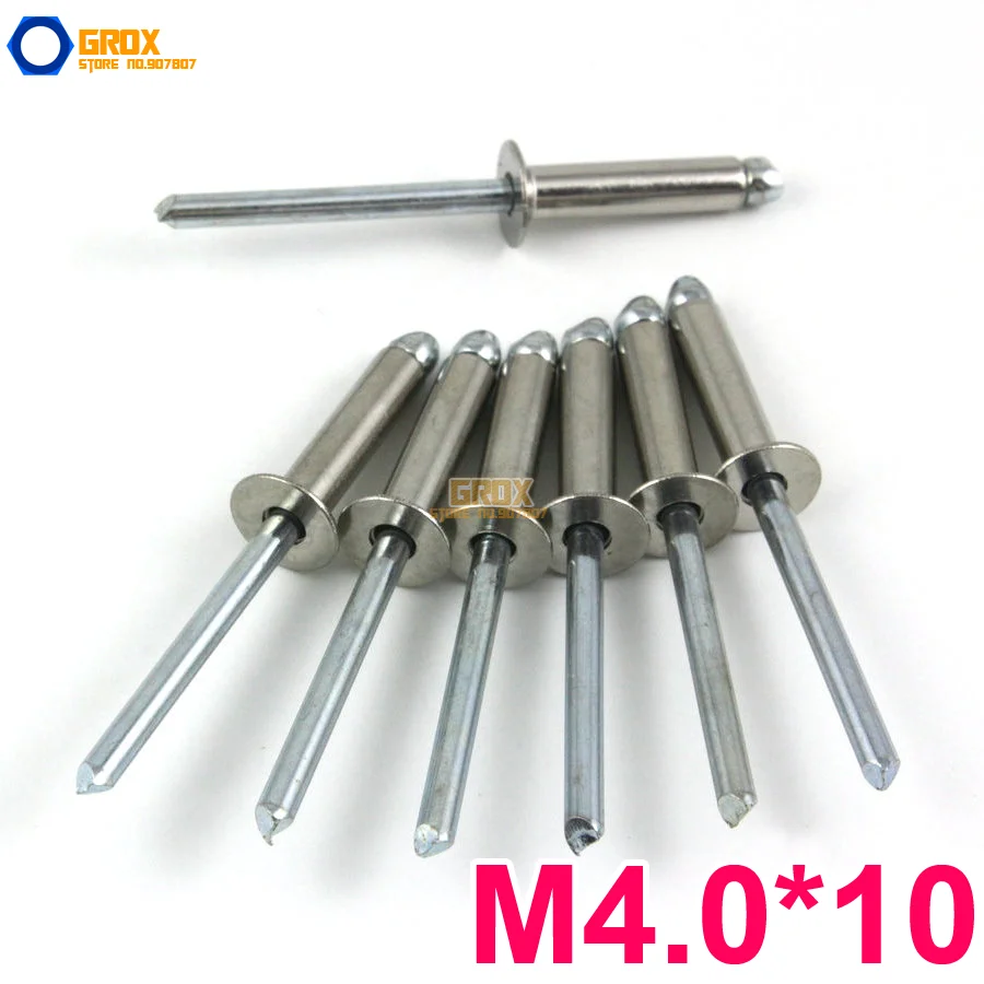 60 Pieces M4.0*10 Aluminum Countersunk Blind Rivet Pop Rivet Open End