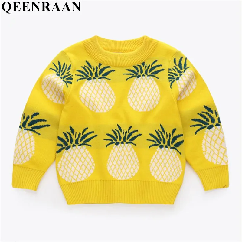 

Autumn Winter New Kids Baby Pullover Sweater Casual Girls Pineapple Knitting Sweater Children's Shirt Bottoming T shirt Children