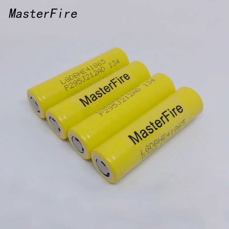 

MasterFire 8pcs/lot 100% Original LG LGDBHE41865 2500mAh HE4 Battery 18650 3.7V power electronic batteries 20A discharge