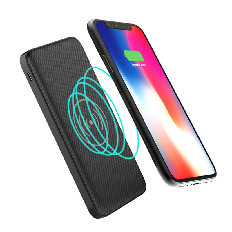New Fast QI Wireless Charger Power Bank 10000mah Dual USB External Battery Charger Poverbank for iphone X 8 Samsung S8 Note 8